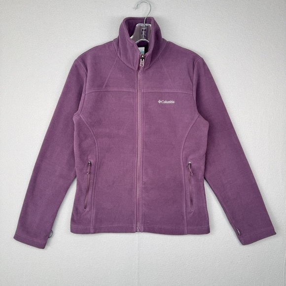 COLUMBIA Benton Springs Full Zip Fleece Jacket Purple XS Outdoor Hiking Casual - Picture 1 of 14